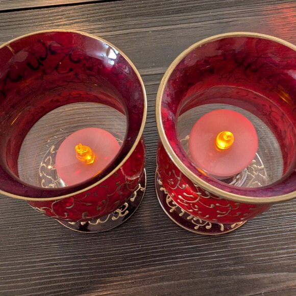 Pier 1 Imports Jubilee Set of Cordial Glasses & Tealight Holders - Picture 4 of 8